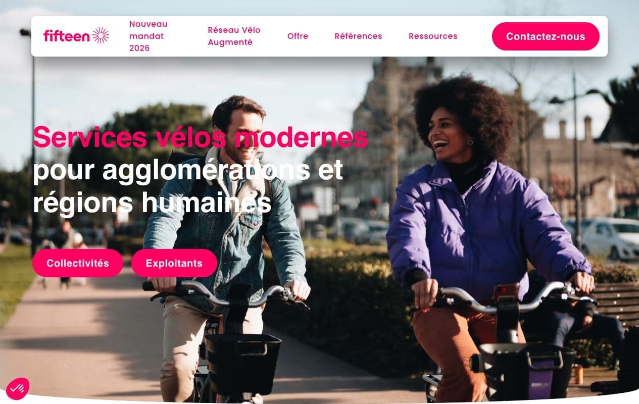 Fifteen website: bike services for cities and regions